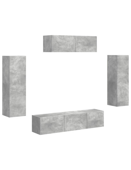 Mobile TV 5 pcs Grigio cemento