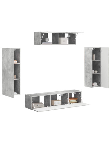 Mobile TV 5 pcs Grigio cemento