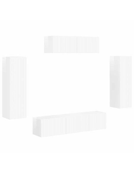 Mobile TV 5 pcs Bianco Lucido