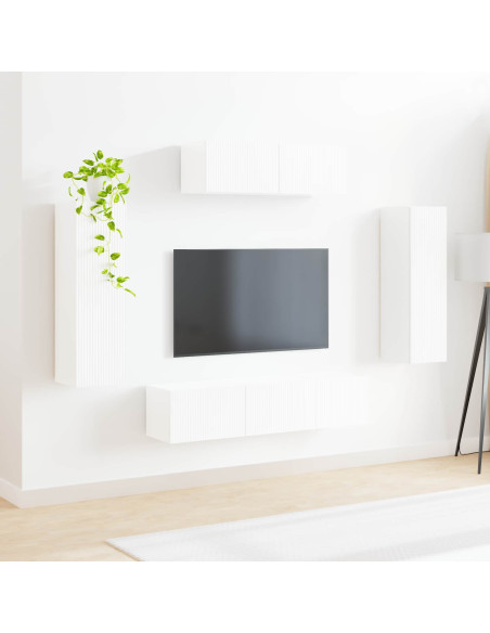 Mobile TV 5 pcs Bianco Lucido