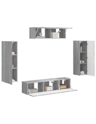 Mobile TV 5 pcs Grigio Sonoma