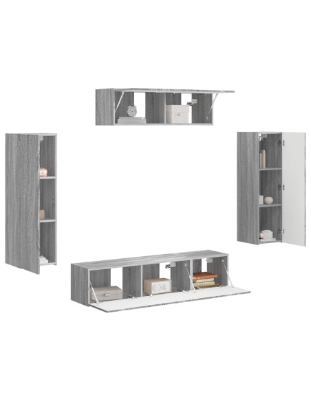 Mobile TV 5 pcs Grigio Sonoma