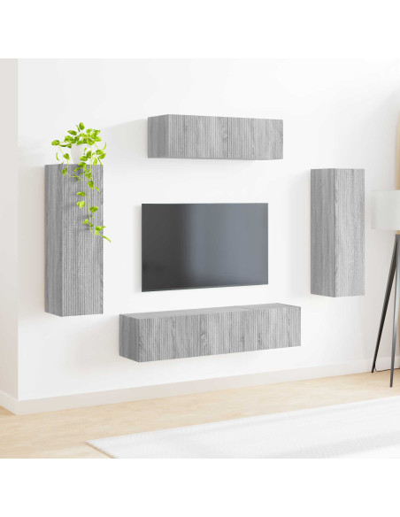 Mobile TV 5 pcs Grigio Sonoma