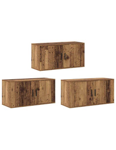 Set Mobile TV da Parete 3 pcs Legno vecchio 80 x 34,5 x 40 cm 2