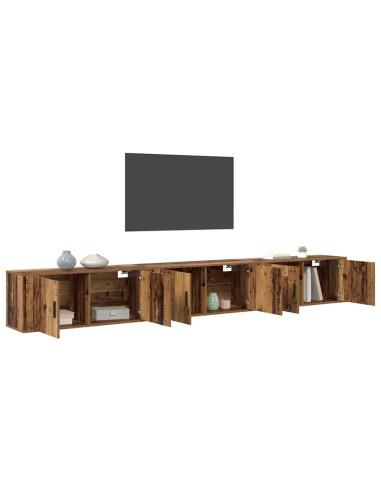 Set Mobile TV da Parete 3 pcs Legno vecchio 100 x 34,5 x 40 cm
