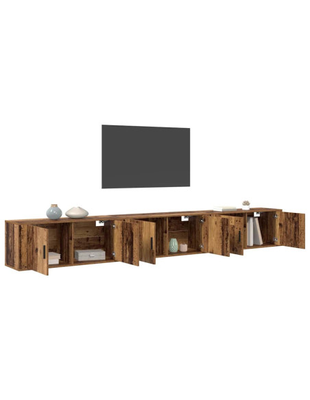 Set Mobile TV da Parete 3 pcs Legno vecchio 100 x 34,5 x 40 cm