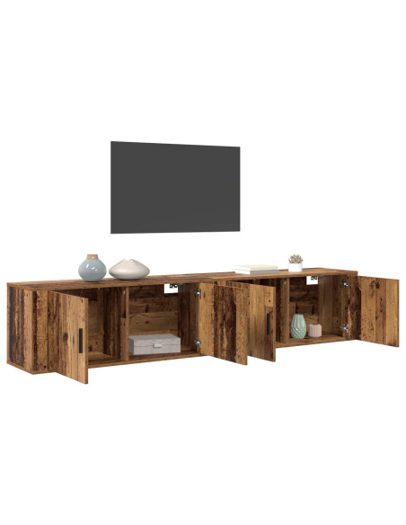 Set Mobile TV da Parete 2 pcs Legno vecchio 100 x 34,5 x 40 cm