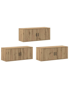 Set Mobile TV da Parete 3 pcs Rovere artigianale 2