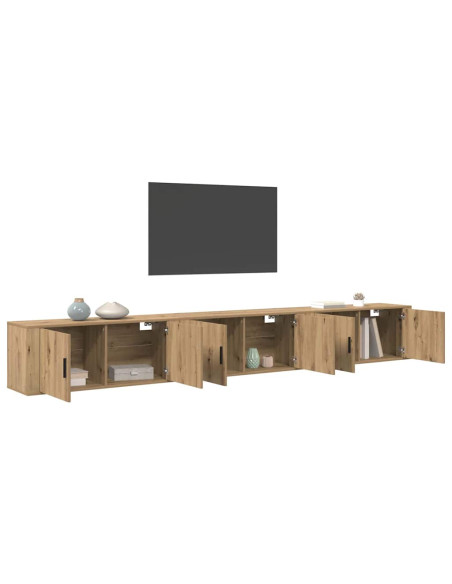 Set Mobile TV da Parete 3 pcs Rovere artigianale