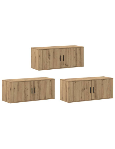 Set Mobile TV da Parete 3 pcs Rovere artigianale