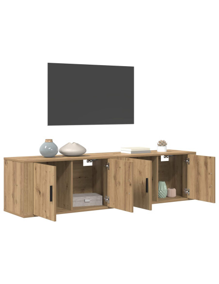 Set Mobile TV da Parete 2 pcs Rovere artigianale