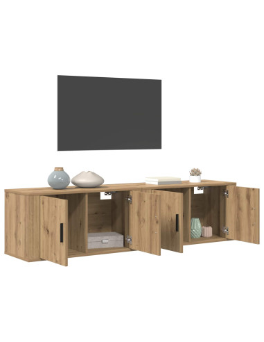 Set Mobile TV da Parete 2 pcs Rovere artigianale