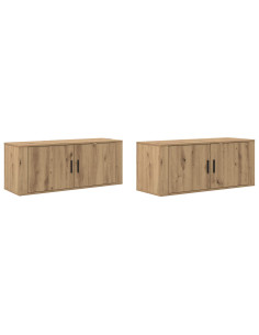 Set Mobile TV da Parete 2 pcs Rovere artigianale 2