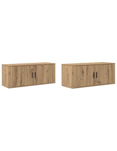 Set Mobile TV da Parete 2 pcs Rovere artigianale