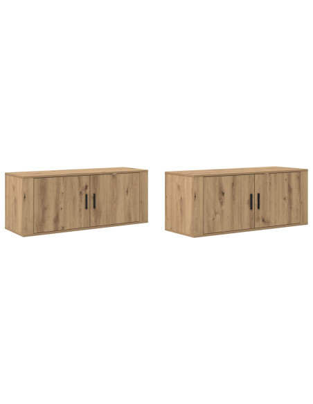 Set Mobile TV da Parete 2 pcs Rovere artigianale