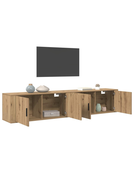 Set Mobile TV da Parete 2 pcs Rovere artigianale