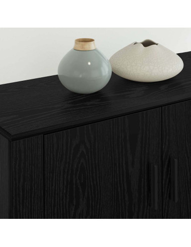 Set Mobile TV da Parete 3 pcs Rovere Nero 80 x 34,5 x 40 cm