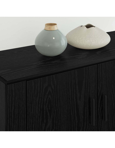 Set Mobile TV da Parete 3 pcs Rovere Nero 80 x 34,5 x 40 cm