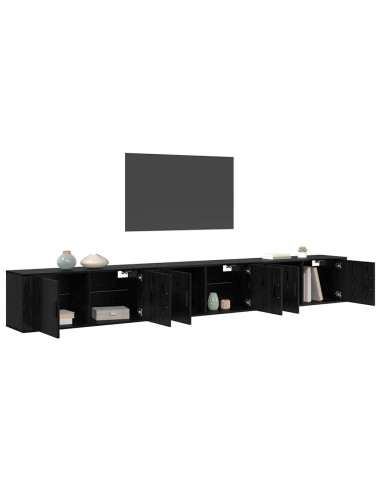 Set Mobile TV da Parete 3 pcs Rovere Nero 100 x 34,5 x 40 cm