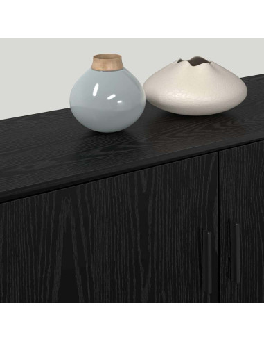 Set Mobile TV da Parete 3 pcs Rovere Nero 100 x 34,5 x 40 cm