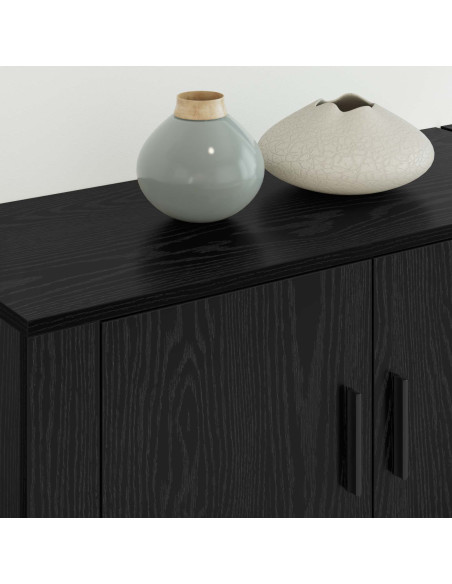 Set Mobile TV da Parete 2 pcs Rovere Nero 80 x 34,5 x 40 cm