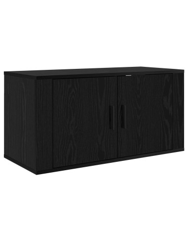 Set Mobile TV da Parete 2 pcs Rovere Nero 80 x 34,5 x 40 cm