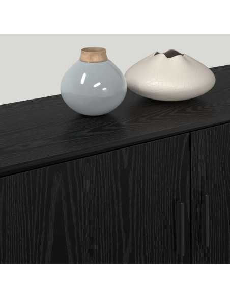 Set Mobile TV da Parete 2 pcs Rovere Nero 100 x 34,5 x 40 cm