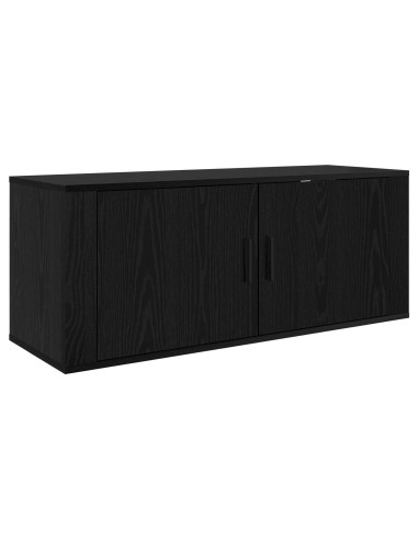 Set Mobile TV da Parete 2 pcs Rovere Nero 100 x 34,5 x 40 cm