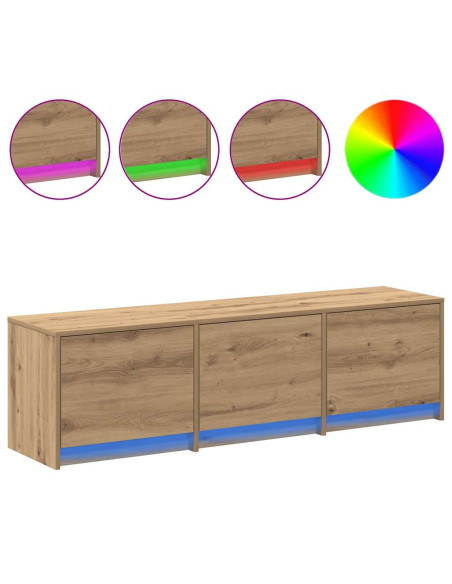 Mobile TV con LED Rovere Artigianale 140 x 34 x 40 cm