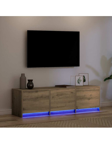 Mobile TV con LED Rovere Artigianale 140 x 34 x 40 cm