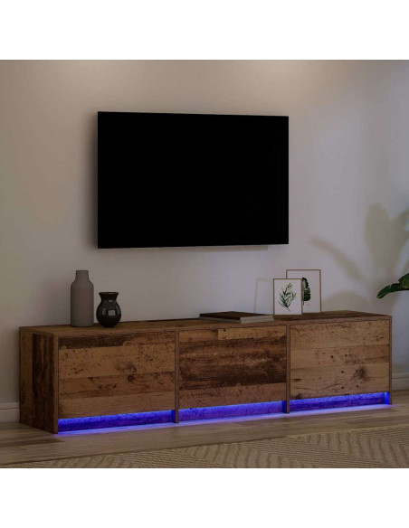 Mobile TV con LED con cassetto Legno vecchio 162 x 34 x 40 cm