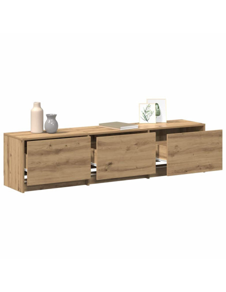 Mobile TV con LED Rovere Artigianale 162 x 34 x 40 cm