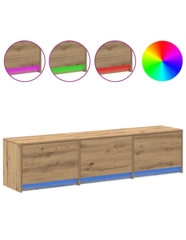 Mobile TV con LED Rovere Artigianale 162 x 34 x 40 cm