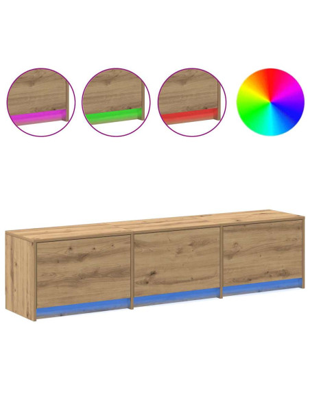 Mobile TV con LED Rovere Artigianale 162 x 34 x 40 cm