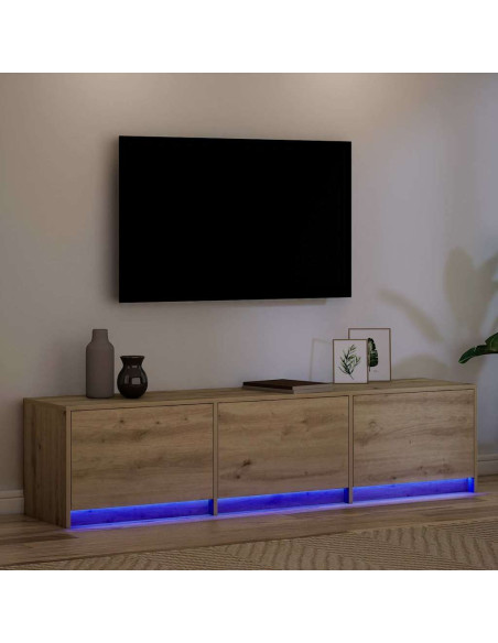 Mobile TV con LED Rovere Artigianale 162 x 34 x 40 cm
