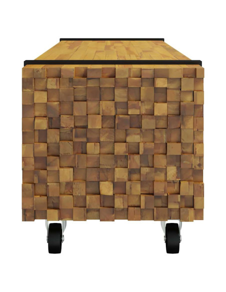 Supporto TV Marrone 110 x 30 x 30 cm Legno di teak solido