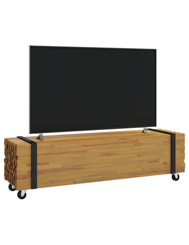 Supporto TV Marrone 110 x 30 x 30 cm Legno di teak solido
