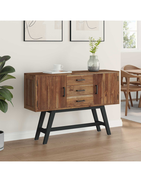 Supporto TV Naturale 110 x 30 x 75 cm Legno di teak solido