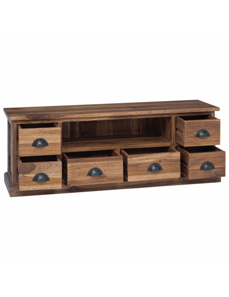 Supporto TV Naturale 110 x 30 x 40 cm Legno di teak solido