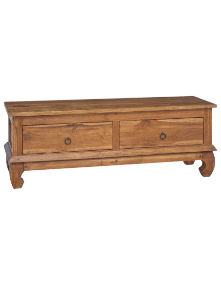 Supporto TV Naturale 110 x 35 x 40 cm Legno di teak solido