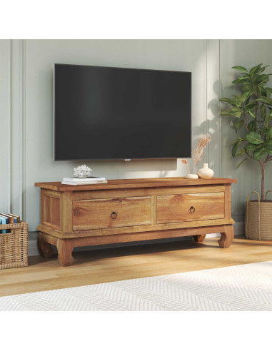 Supporto TV Naturale 110 x 35 x 40 cm Legno di teak solido