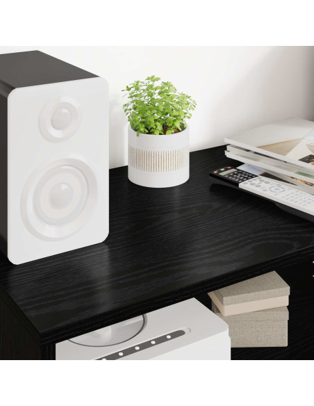 Mobile TV Rovere Nero 80 x 35 x 40 cm Legno multistrato