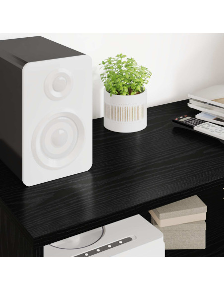 Mobile TV Rovere Nero 100 x 35 x 40 cm Legno multistrato