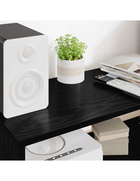 Mobile TV Rovere Nero 80 x 30 x 40 cm Legno multistrato