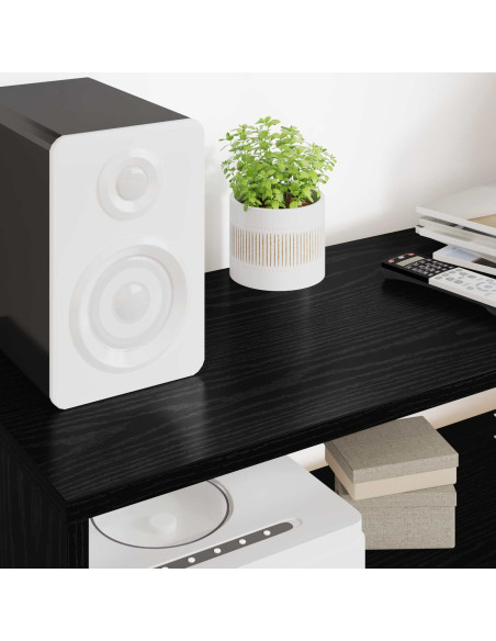 Mobile TV Rovere Nero 100 x 30 x 40 cm Legno multistrato