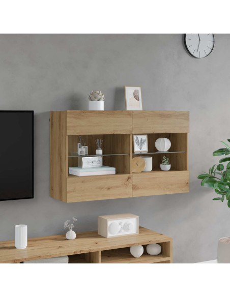 Mobile TV da parete Rovere artigianale 98,5 x 30 x 60,5 cm