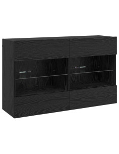 Mobile TV da parete Rovere Nero 98,5 x 30 x 60,5 cm 2