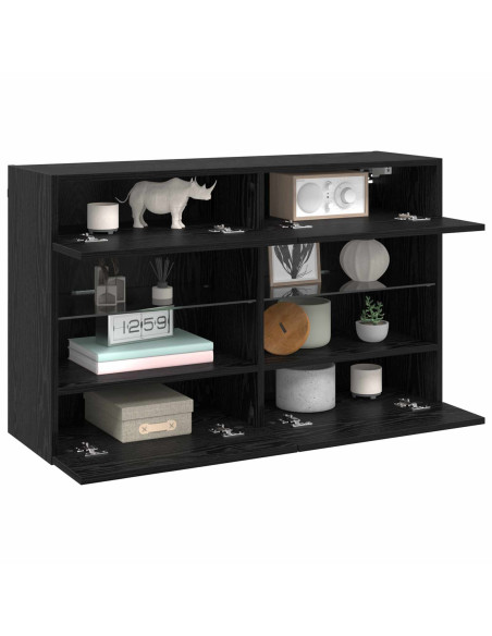 Mobile TV da parete Rovere Nero 98,5 x 30 x 60,5 cm