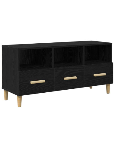 Mobile TV Rovere Nero 102 x 35,5 x 50 cm Legno multistrato