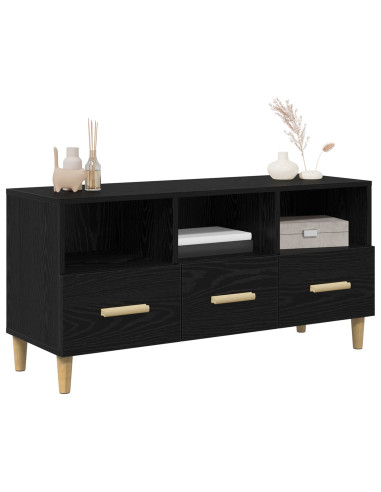 Mobile TV Rovere Nero 102 x 35,5 x 50 cm Legno multistrato